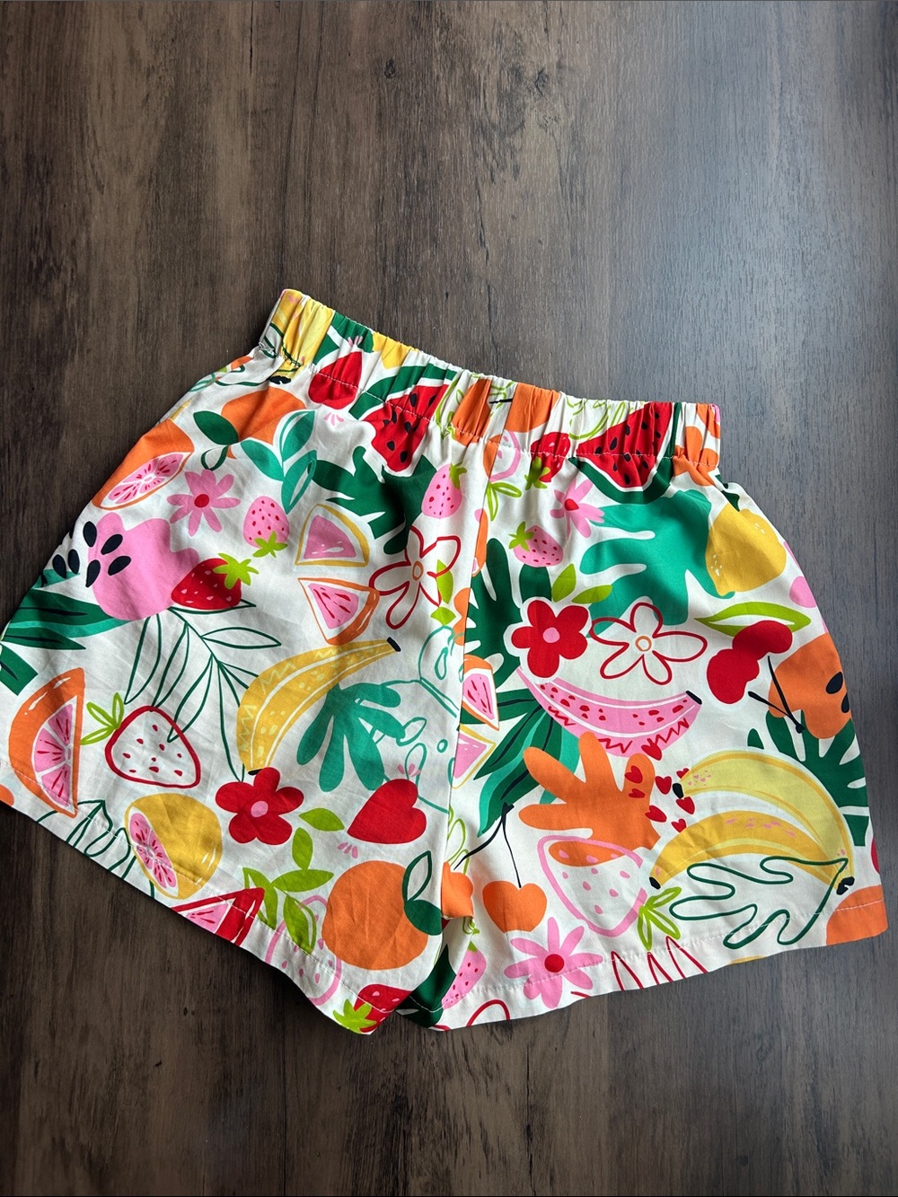 Fruit-Print Elastic-Waist Shorts - Multicolor